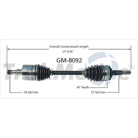 Surtrack Axle Cv Axle Shaft, Gm-8092 GM-8092